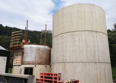 Turbid water and gas tanks in Bezau - Austria