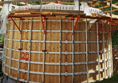 Turbid water and gas tanks in Bezau - Austria