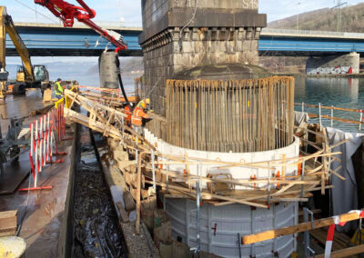 Pier upgrade Steyregg Danube Bridge in Linz - Austria