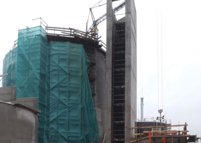 Digester tower and angular stair tower in Norden - Germany