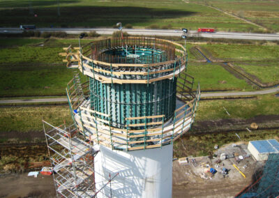 Project wind power tower with foundation in Bremerhaven - Germany
