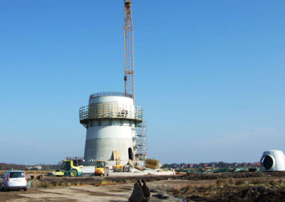 Project wind power tower with foundation in Bremerhaven - Germany