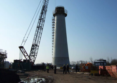 Project wind power tower with foundation in Bremerhaven - Germany