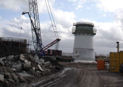 Project wind power tower with foundation in Bremerhaven - Germany