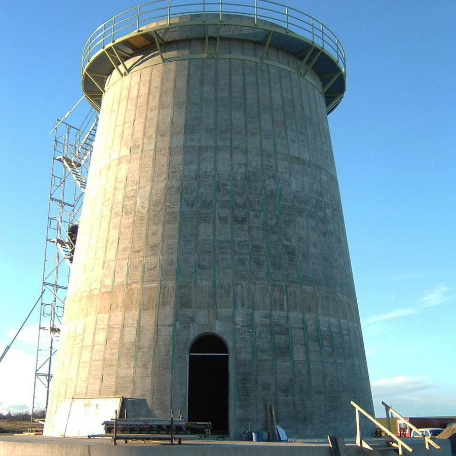 Project wind power tower with foundation in Cuxhaven