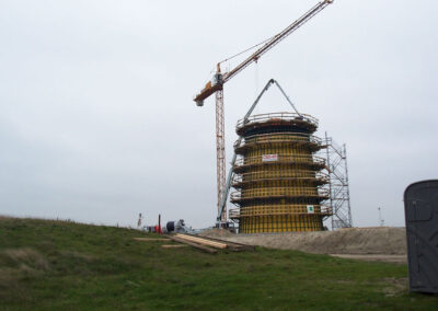 Project wind power tower with foundation in Cuxhaven - Germany