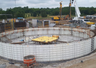 RSB cylindrical formwork as self-climbing formwork to build round basins on a wwtp