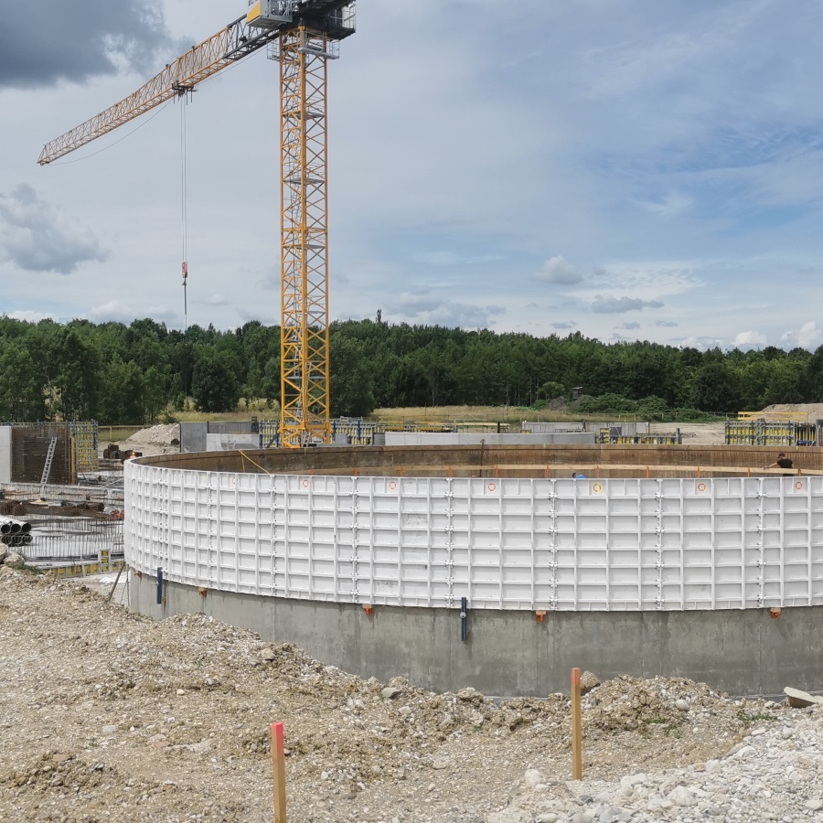 RSB circular formwork for the construction of the central structure on a wastewater treatment plant