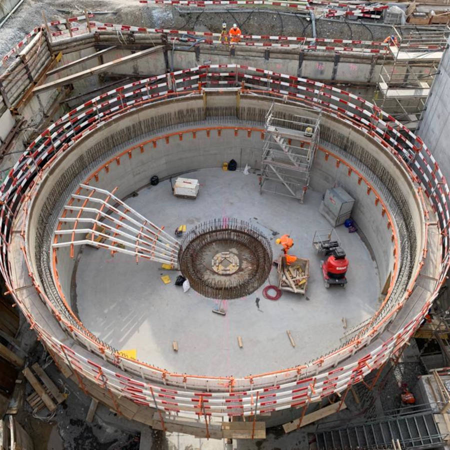 Trichterschalung von RSB Formwork Technology für den Rohrkeller des Faulturms in Kloten