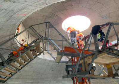 RSB formwork and scaffolding for the ceiling and gas hood of the digestion tower