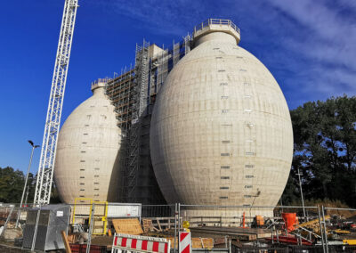 Finished egg-shaped digesters, built with the special formwork of RSB Formwork Technology GmbH