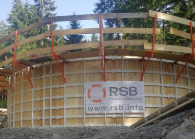 Elevated tank St. Stefan Tratten in Austria built with circular formwork from RSB Formwork Technology