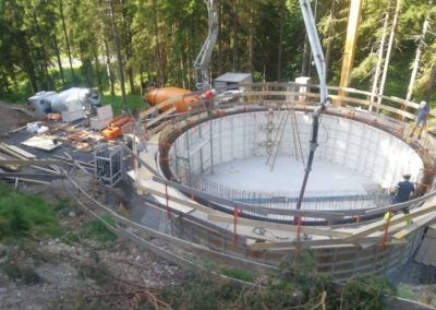 Elevated tank St. Stefan Tratten in Austria built with circular formwork from RSB Formwork Technology