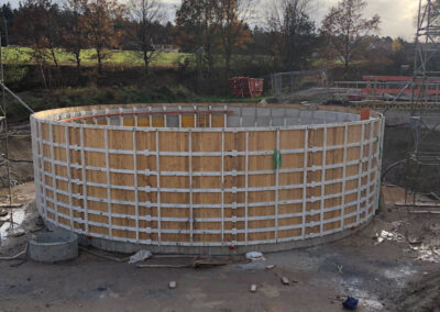 Circular formwork for a secondary clarifier made of reinforced concrete by RSB Formwork Technology GmbH