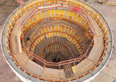 Secondary clarifier with in-situ concrete funnel formed with funnel formwork of RSB Formwork Technology GmbH