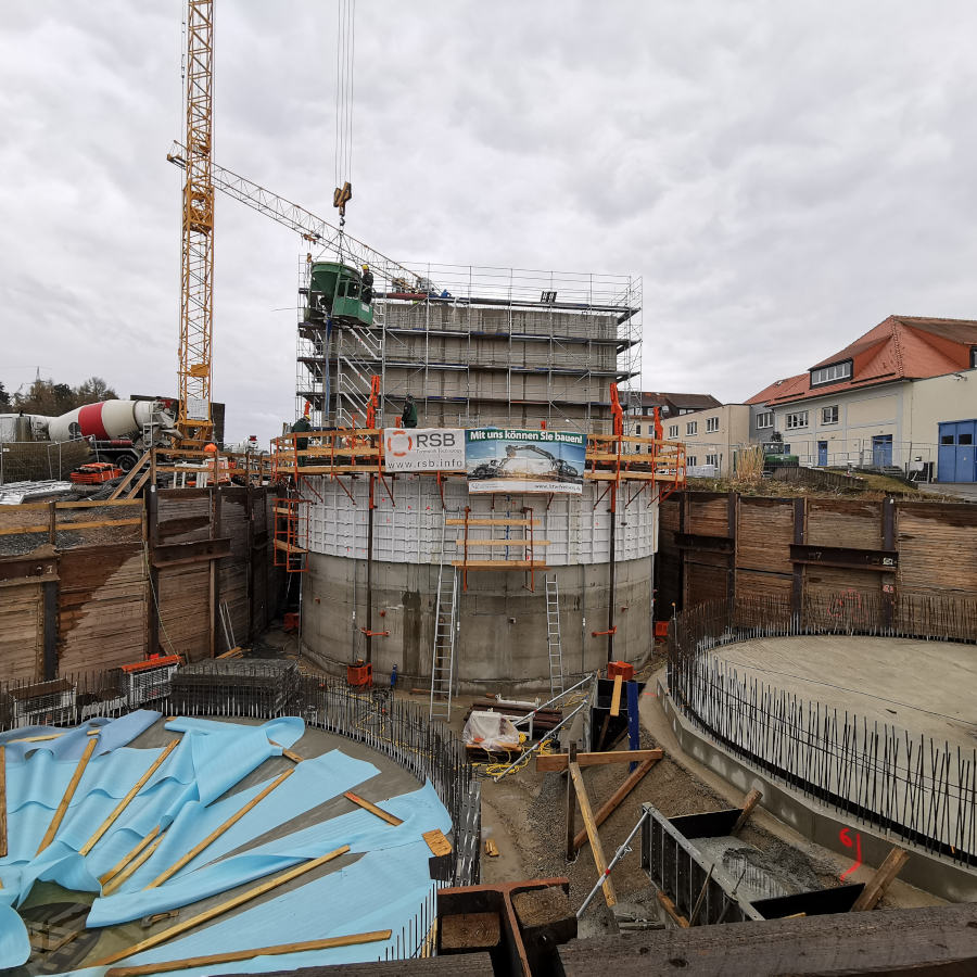 Bau von drei Stahlbetonbehältern mit der Kletterschalung / Rundschalung von RSB Formwork Technology