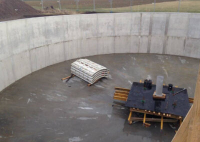 Construction of a secondary clarifier with circular formwork from RSB Formwork Technology GmbH