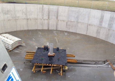 Construction of a secondary clarifier with circular formwork from RSB Formwork Technology GmbH