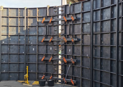 Cylindrical steel formwork for a smoke extraction shaft at the world's largest copper mine in Chile