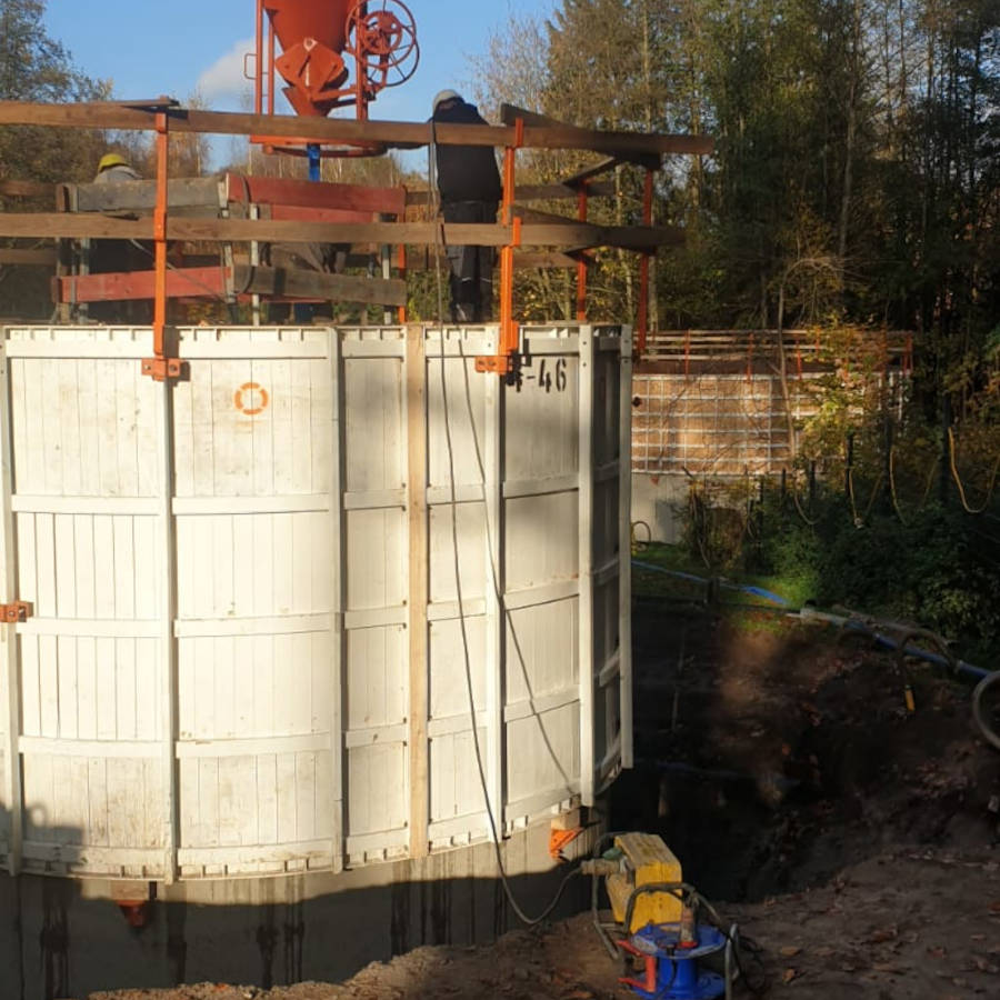 SBR tank and sludge storage in Sulfeld-Borstel built with circular formwork from RSB