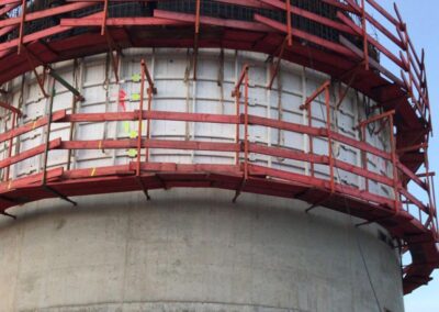 Faulturm mit gerader Decke und eckiger Gashaube gebaut von RSB Formwork Technology GmbH