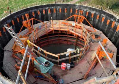 Faulturm mit gerader Decke und eckiger Gashaube gebaut von RSB Formwork Technology GmbH