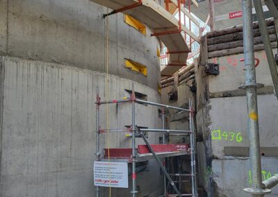 Die Sonderschalung für die Drucktüre und den Rohrkeller von RSB Formwork Technology GmbH ausgelegt und bereitgestellt