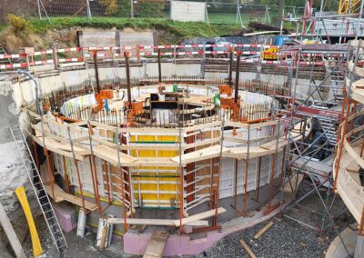 Die Sonderschalung für die Drucktüre und den Rohrkeller von RSB Formwork Technology GmbH ausgelegt und bereitgestellt