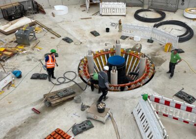 Beim Vor- und Nachklärbecken hat RSB Formwork Technology GmbH jeweils die Trichterschalung sowie die Rundschalung für den Königsstuhl (Mittelbauwerk) geliefert.